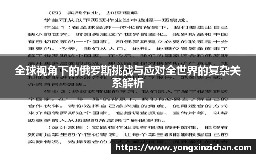 全球视角下的俄罗斯挑战与应对全世界的复杂关系解析